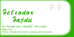 heliodor hajdu business card